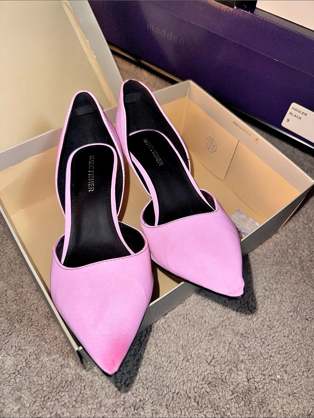 Amina Muaddi Pink Pointed-Toe Heels